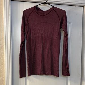 Lululemon Swiftly Burgundy Long Sleeve Top
